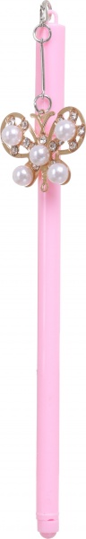 Ручка гелевая Жемчужное сокровище бабочка розовая 