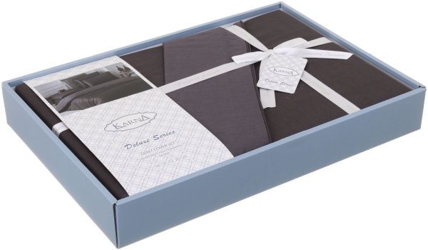 Комплект постельного белья Loft 1,5 темно-серый Karna 