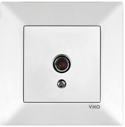 Розетка TV без заземления Viko Meridian без шторок без крышки белый 90970010-WH