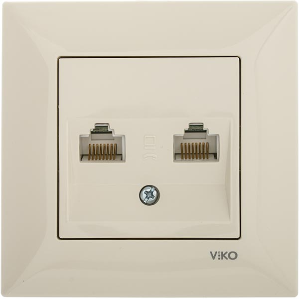 Розетка двойная Viko Meridian RJ45 крем