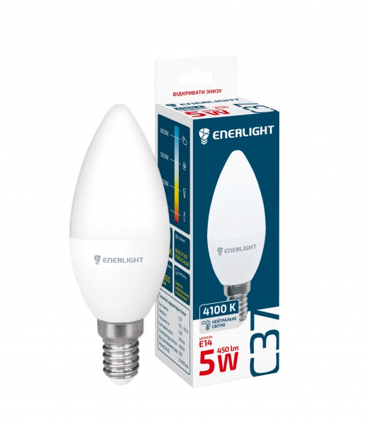 Лампа светодиодная Enerlight 5 Вт C37 матовая E14 220 В 4100 К C37E145SMDNFR 