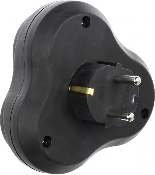 Тройник Nilson с заземлением 3 гн. черный 40220101 