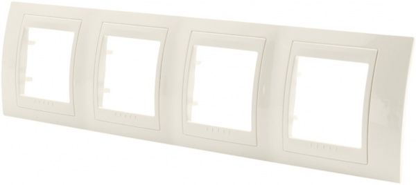 Рамка чотиримісна Schneider Electric Unica Ivory горизонтальна кремовий MGU6.0;MGU6.008.25