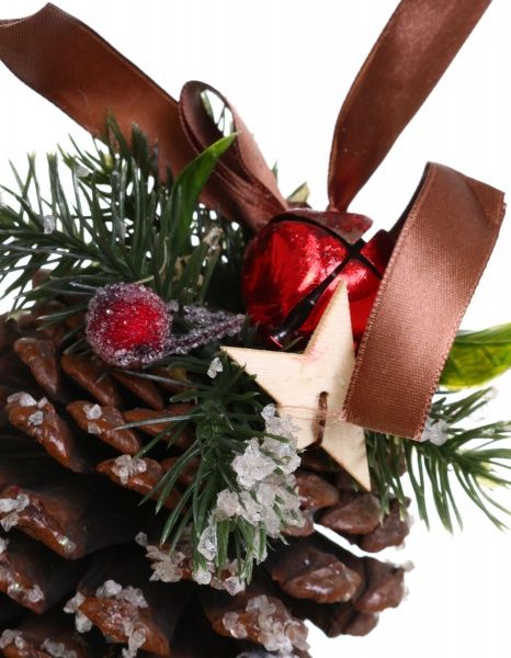 Декорація новорічна Підвіска шишка з декором 10x17 см EPI-7005172042 