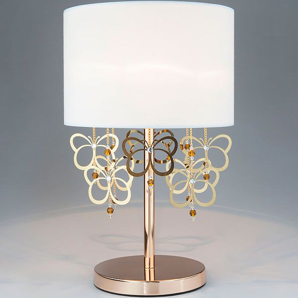 Настольная лампа декоративная Strotskis Papillon 1x40 Вт E14 белый/золото 01095/1 