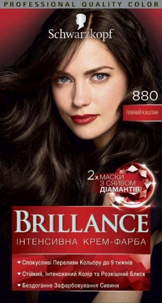 Крем-фарба для волосся Brillance Brillance №880 темний каштан 142,5 мл