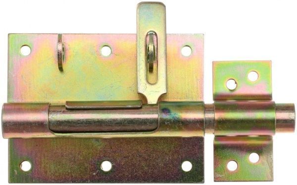 Засов под навесной замок 2-16 накладной Bruno желтый 145 мм