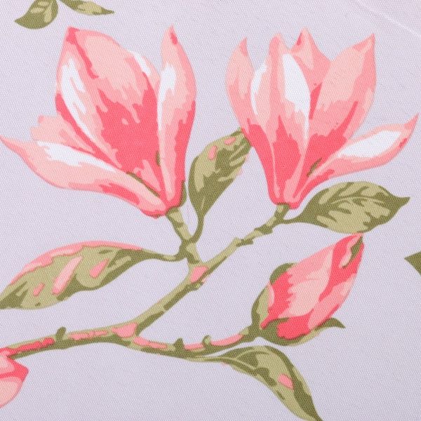 Скатерть Цветы 140x220 см серый с розовым Luna