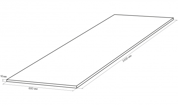 Плита галогенна LuxeForm ЛДСП 600x2400x16 мм графіт 