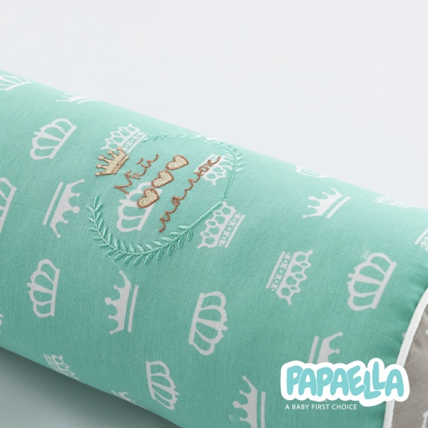 Бортик-валик захисний мультифункціональний Корона 2 шт. Papaella м'ятний/сірий 