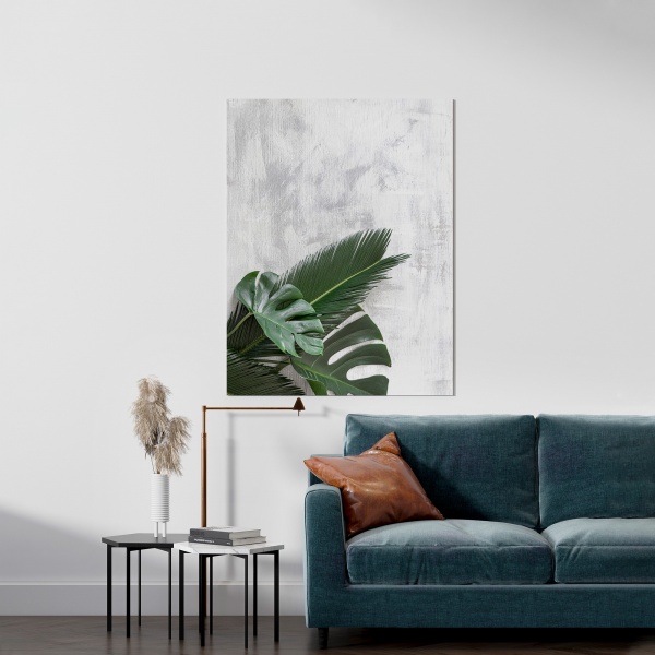 Картина на холсте Листья на мраморе 50x70 см WS Holst 14082224 