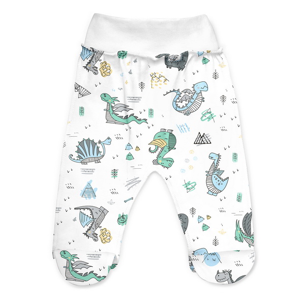 Ползунки ясельные ТМ Софія Драконы р.56 белый с рисунком 412256 