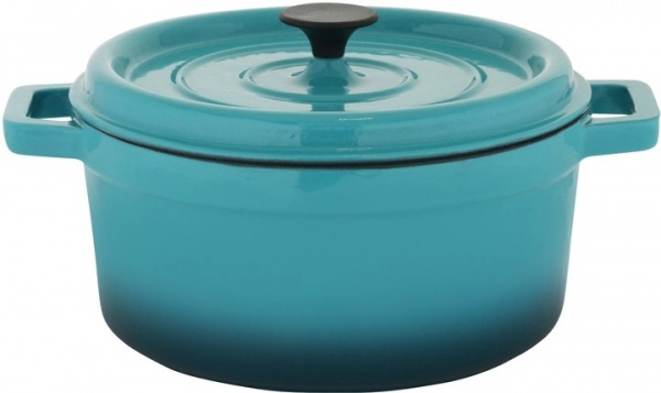 Каструля з кришкою Sorrel 6,2 л 28 см чавун блакитна 127692 Testrut