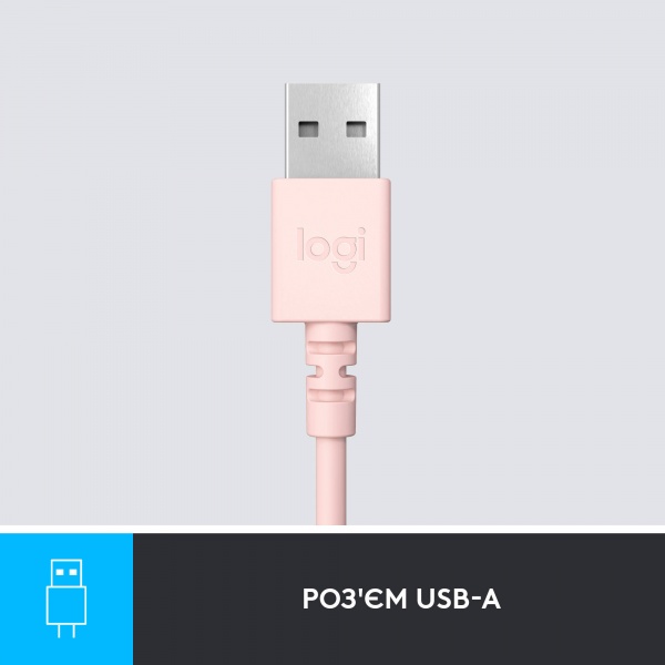 Гарнитура Logitech H390 USB rose (981-001281) 