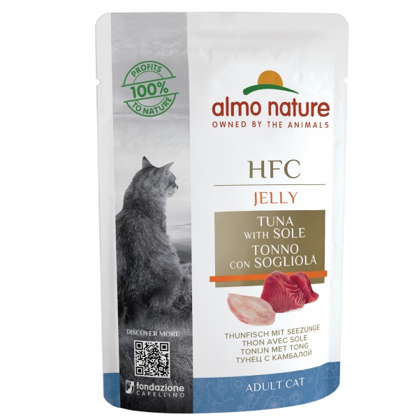 Консерва Almo Nature HFC Cat Jelly с тунцом и камбалой 55 г