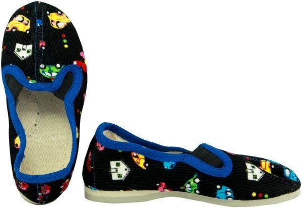 Тапочки для мальчиков Экотапок Резинка черные с супинатором 1025 р.19,5