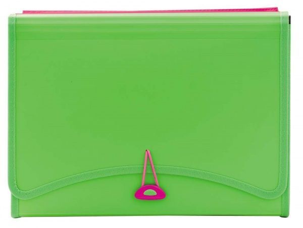 Папка 13 відділень 2 кишені L6142 неоновий зелений LEO
