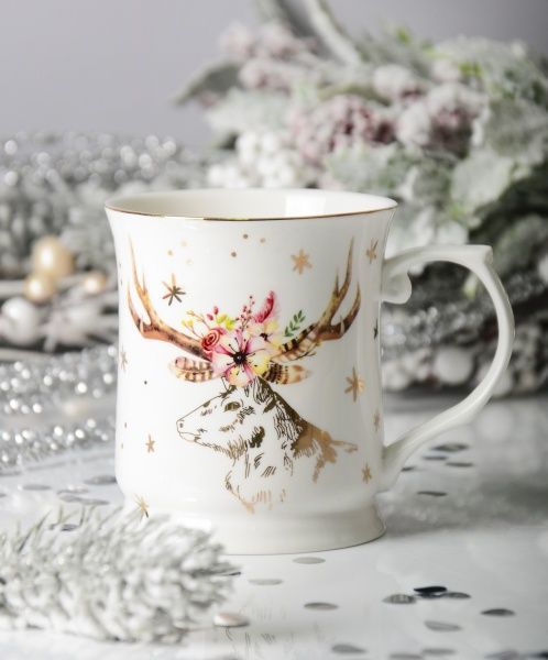 Чашка для чая Рождественский олень 400 мл 924-449 Lefard