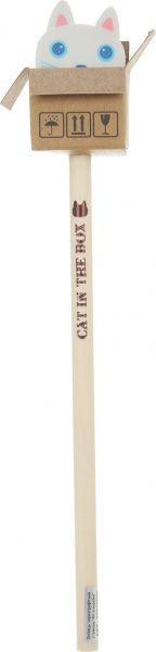 Олівець чорнографітний з гумкою Кіт в коробці в асортименті