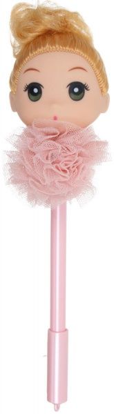 Ручка гелевая Кукла коричневые волосы 