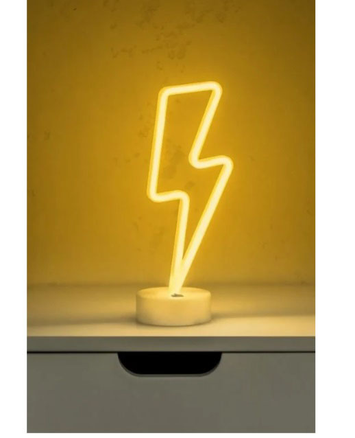 Настольная лампа Luna Neo Молния 1x1,7 Вт без цоколя желтый