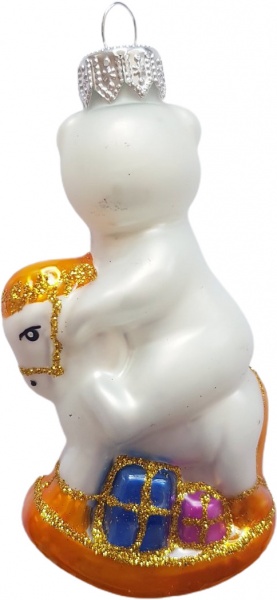 Подвеска Юріта Фигурка Медвежонок на коне белый