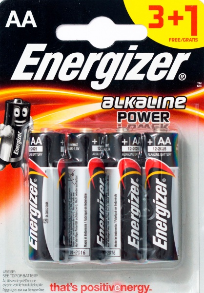 Батарейки Energizer Alkaline Power AA (пальчиковые) 4 шт. (E300159800) 