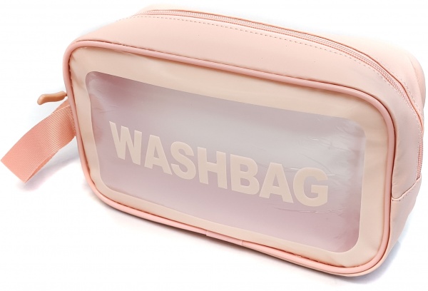 Косметичка прозора 24,5х9,5х14,5 см рожевий