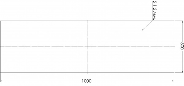 Лист алюмінієвий гладкий STOREHOUSE 1000x300х1,5 мм
