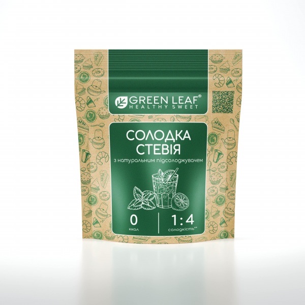 Замінник цукру Green Leaf Солодка Стевія (1:4) 100 г