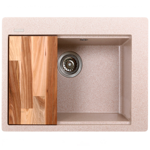 Мойка ScandiSPA из кварцевого песка Delta avena GMD620aD + деревянная дощечка