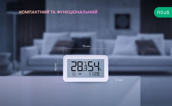 Умный датчик влажности и температуры Nous E6 (ZigBee) белый 