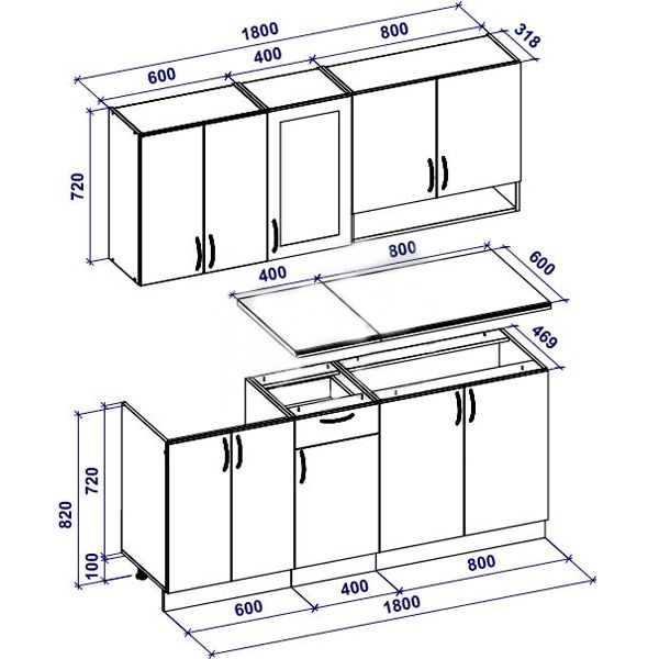 Кухня Грейд Татьяна New МДФ 1,8 м