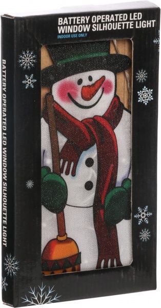 Декорація настінна LED Сніговик 10 ламп 25 см 