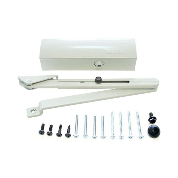 Доводчик дверной Geze TS 2000 с коленной тягой + фиксатор H.O. белый 100 кг