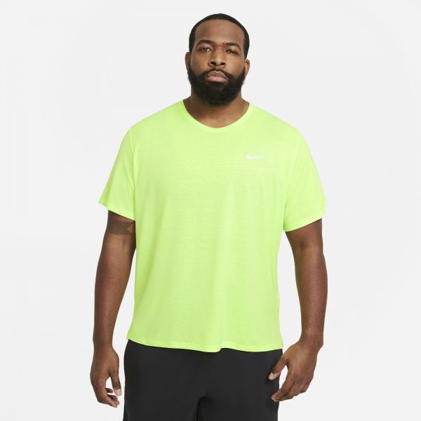 Футболка Nike M NK DF MILER TOP SS CU5992-358 р.XL лайм