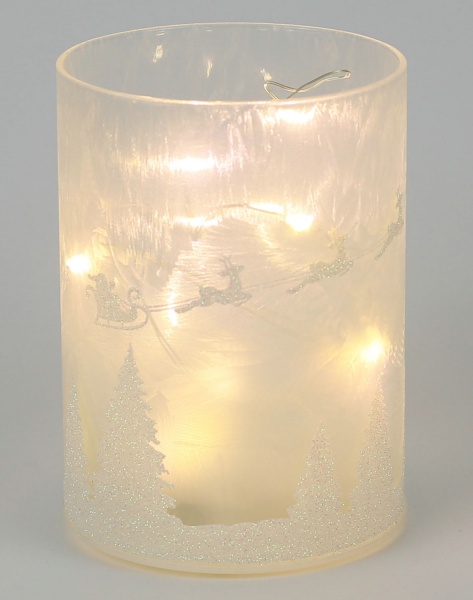 Свічник із 3D зірками 9х13 см білий D6841 