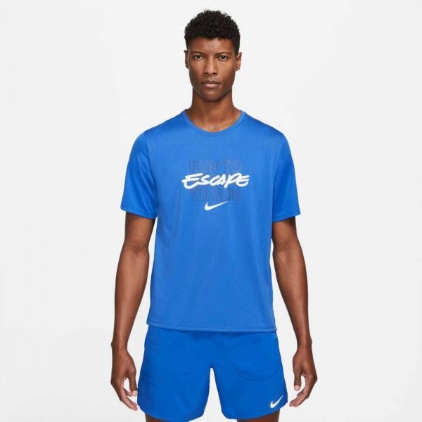 Футболка Nike M NK DF MILER TOP SS WR GX DA1181-480 р.S блакитний