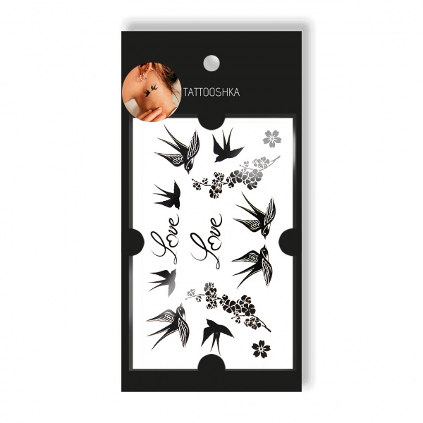 Тату тимчасове TATOOSHKA Закохані ластівки