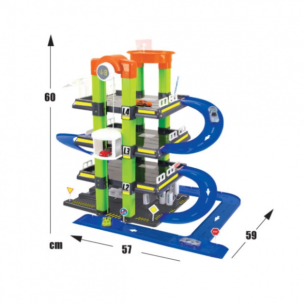 Гараж Mochtoys 4 поверховий з 1 машинкою 59x57x60 см 11927