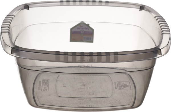 Миска квадратна напівпрозора сіра 5 л Follow Me