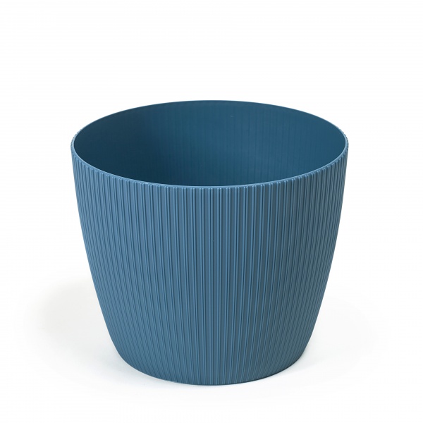 Кашпо пластикове Ламела Магнолія 300 Джампер круглий 12 л морська хвиля (LA756-75) 