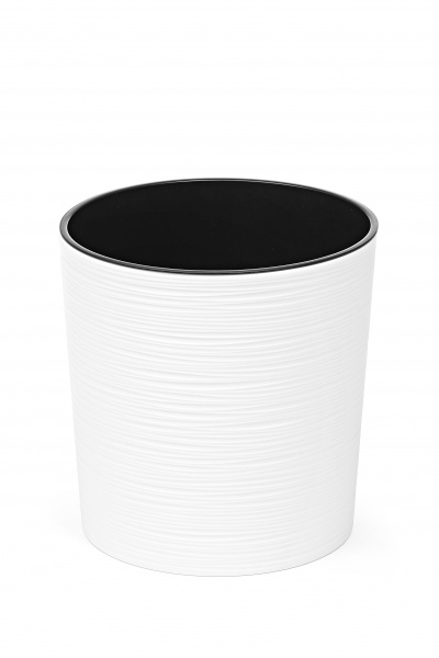 Кашпо пластикове Ламела Мальва 190 Длуто круглий 3,8 л білий (LA721-05) 