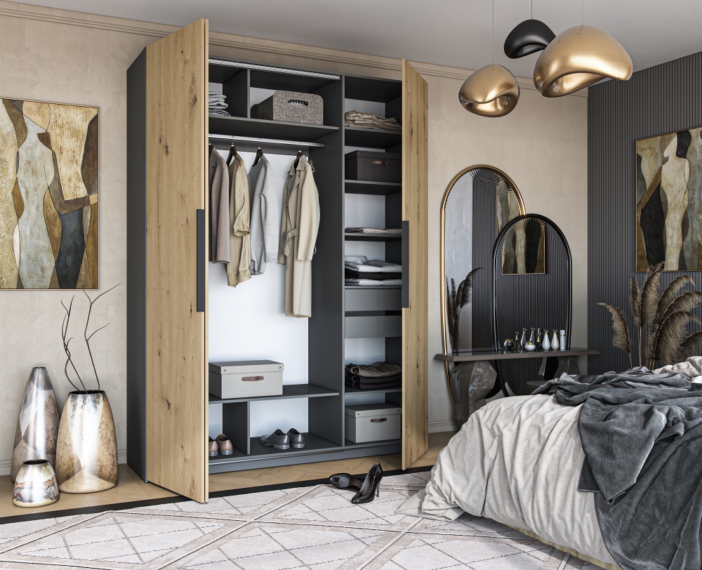 Шкаф Грейд Focus система WingLine L Hettich 2380х1800х540 мм графит