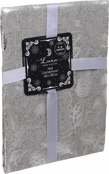 Скатерть Noel 140x180 см серый с серебристым Luna 