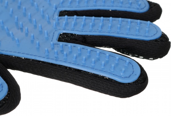 Рукавиця для вичісування собак 230х180х15 мм синій