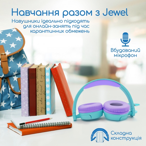 Навушники Promate Jewel blue (jewel.aqua) 