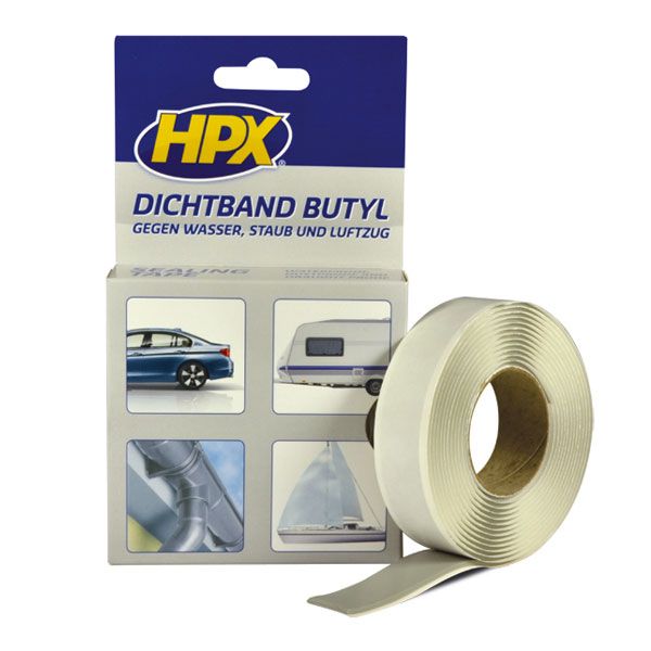 Бутилова армована стрічка HPX сіра 20 мм 3 м