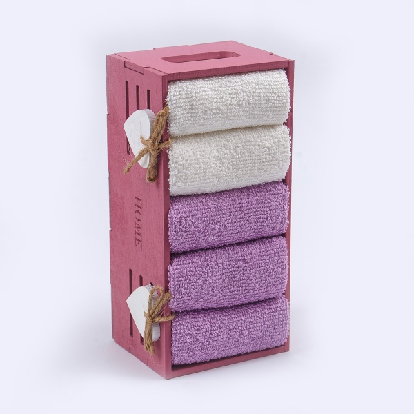 Набір рушників кухонних Home (5 шт./уп.) 30x30 см рожевий Білтекс 