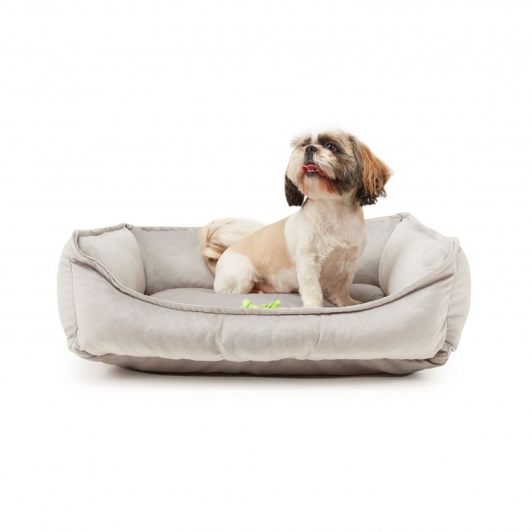Лежак PETBED Velor Комфорт L 90x60x25 см серый